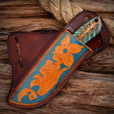 Handmade Rasp Steel Cowboy Knife, Pine Cone Handle, Pancake Leather Sheath, Special Occasion Gift